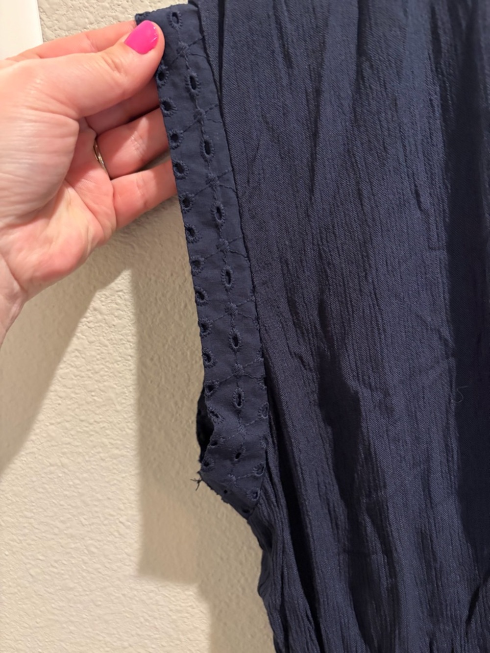 Style & Co. Womens Plus Eyelet Tie Waist Maxi Dress Navy Size 2X - Picture 5 of 8